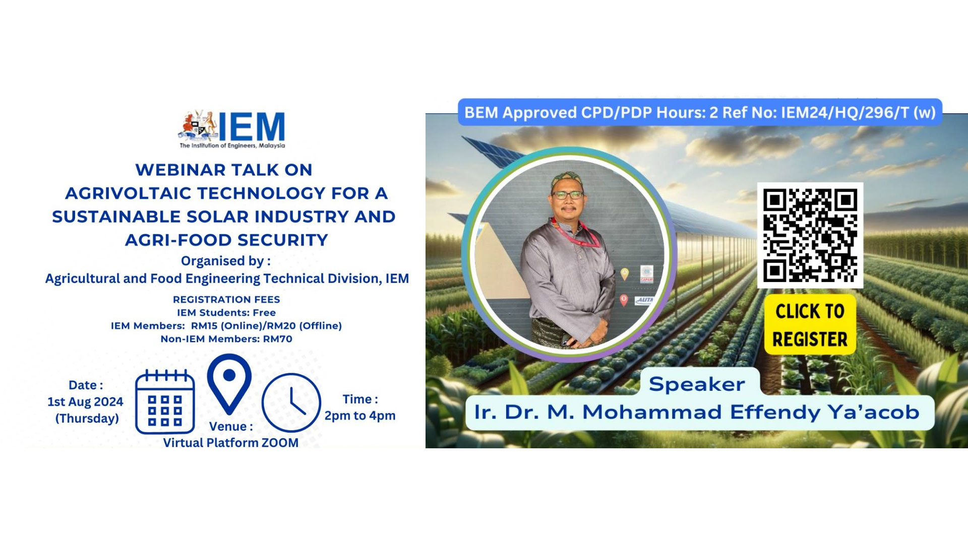 Webinar Talk on Agrivoltaic Technology for a Sustainable Solar Industry and Agri-Food Security
